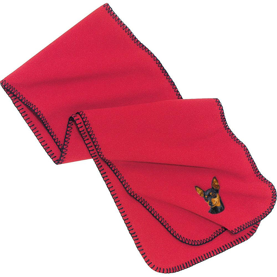 Embroidered Scarves Red  Miniature Pinscher D22