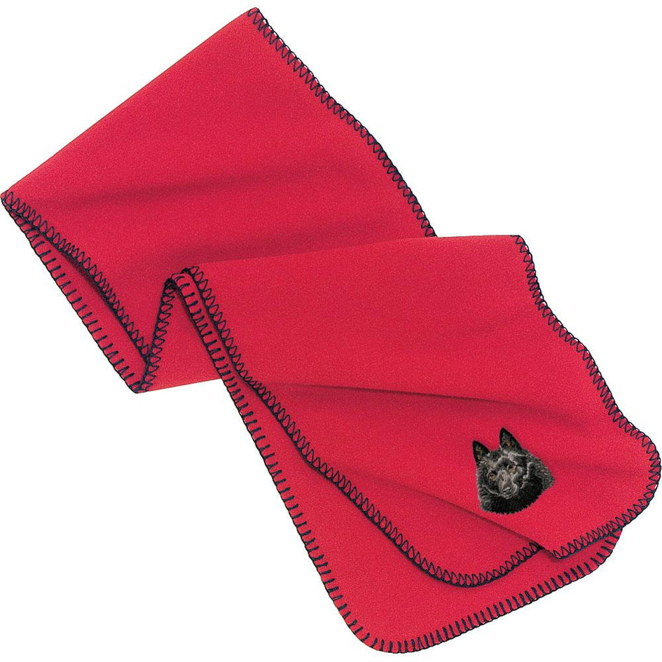 Embroidered Scarves Red  Schipperke DN434