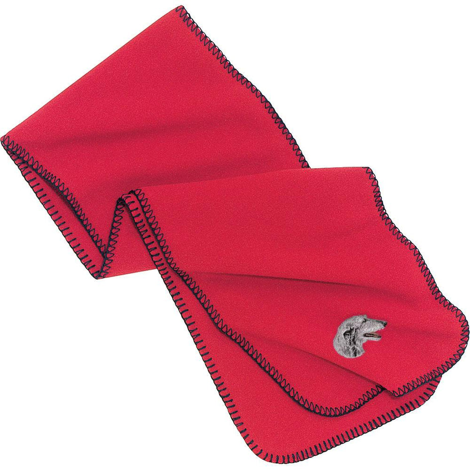 Embroidered Scarves Red  Scottish Deerhound D52