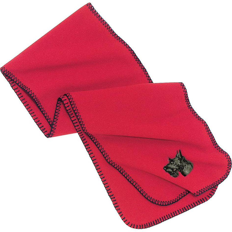 Embroidered Scarves Red  Scottish Terrier D32