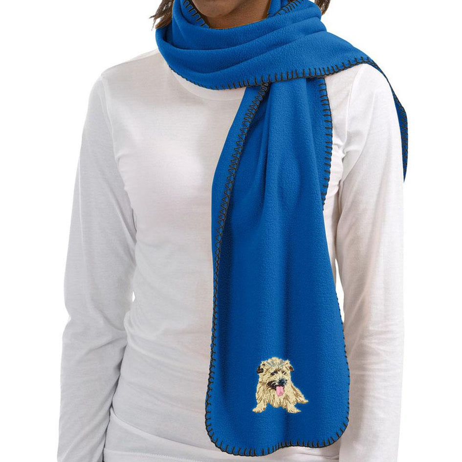 Embroidered Scarves Royal Blue  Norfolk Terrier DJ301