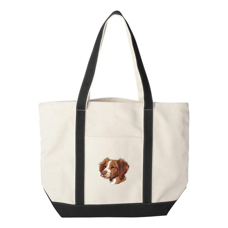 Embroidered Tote Bag Black  Brittany D102
