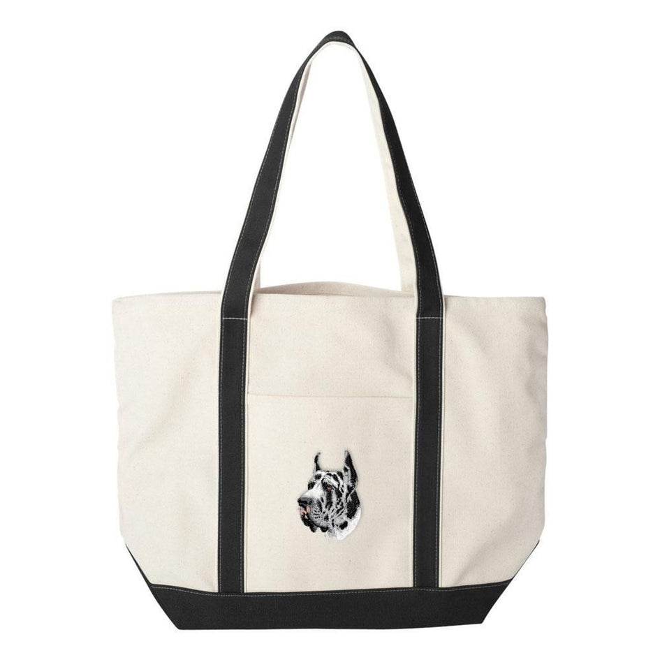 Embroidered Tote Bag Black  Great Dane D66