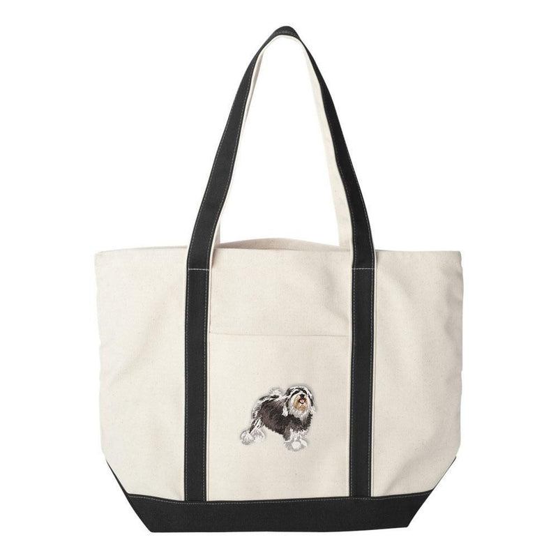 Lowchen Embroidered Tote Bag