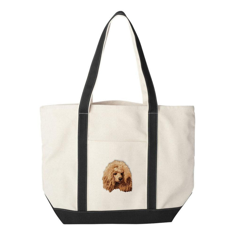 Embroidered Tote Bag Black  Poodle DM449