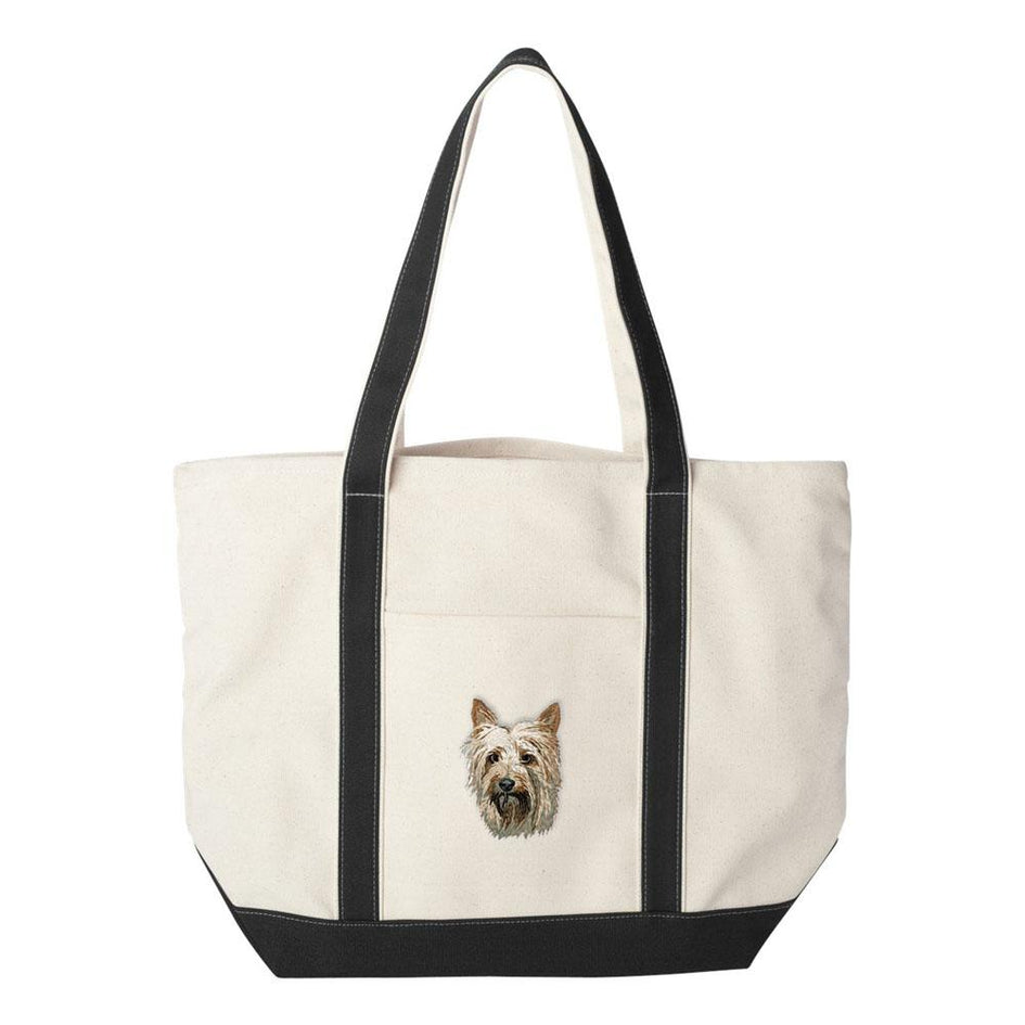 Embroidered Tote Bag Red  Silky Terrier DM405