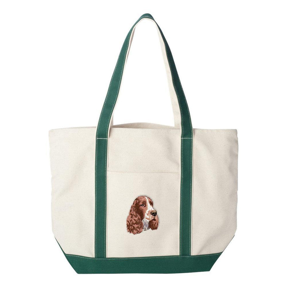 Embroidered Tote Bag Red  English Springer Spaniel D130