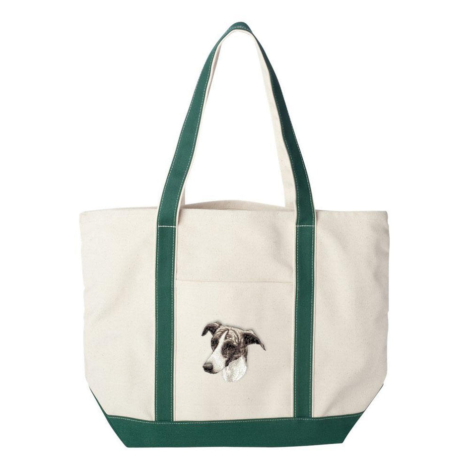Embroidered Tote Bag Red  Greyhound D69