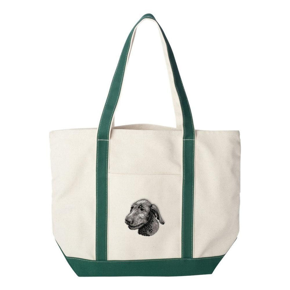 Embroidered Tote Bag Red  Irish Wolfhound D75