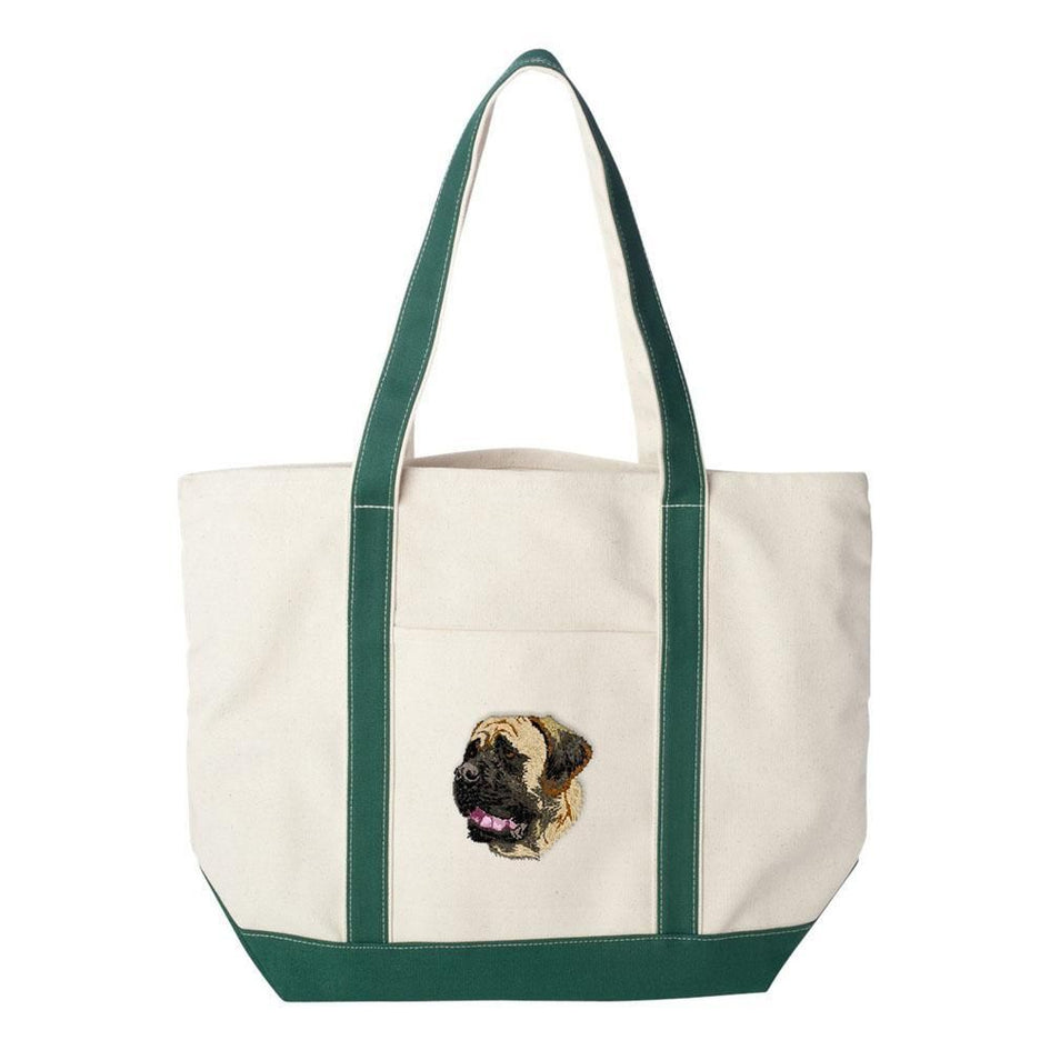 Embroidered Tote Bag Green  Mastiff D135