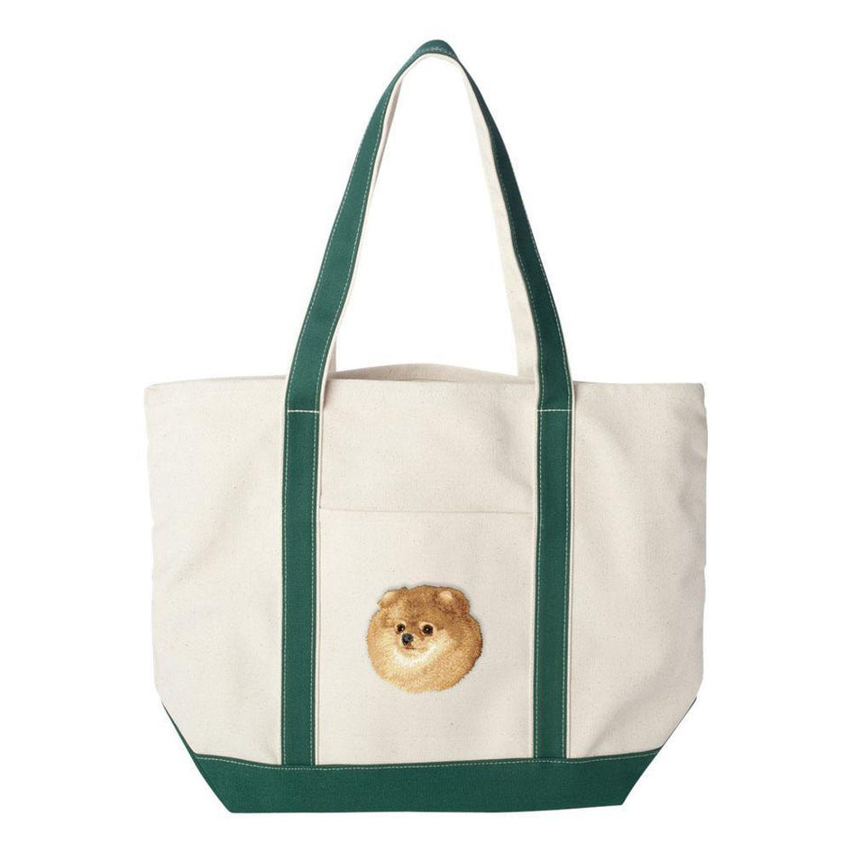 Embroidered Tote Bag Red  Pomeranian D103