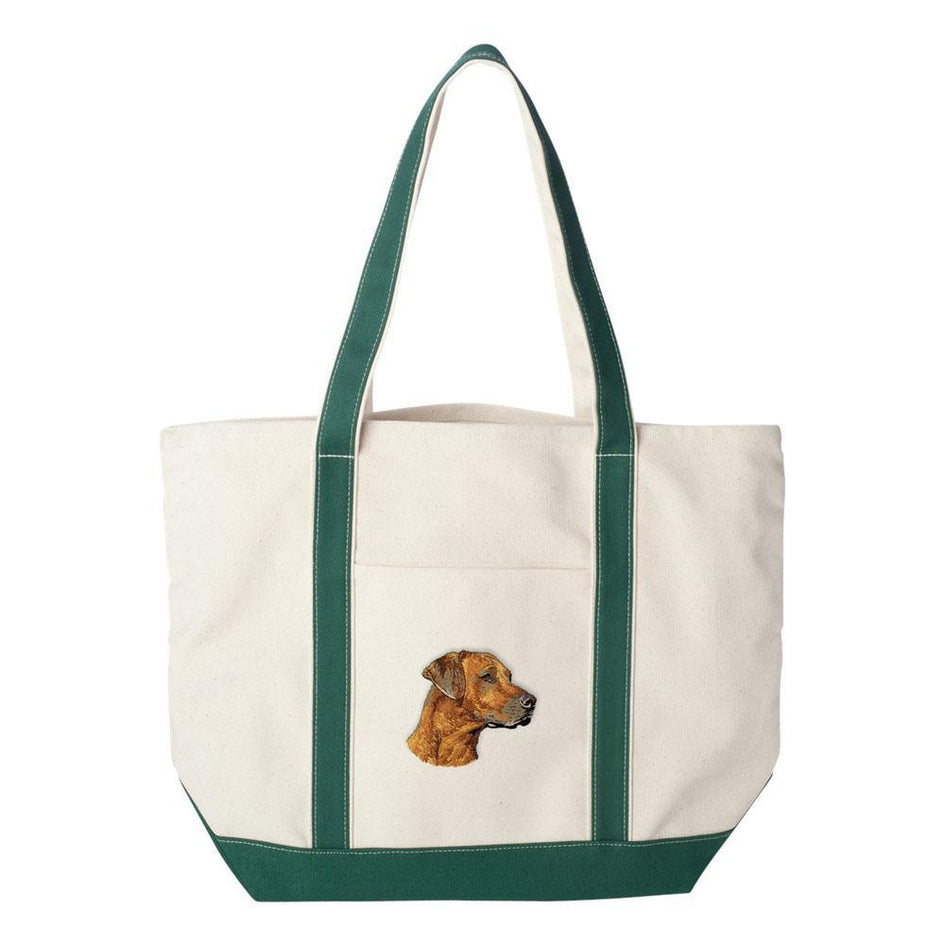 Embroidered Tote Bag Red  Rhodesian Ridgeback DN297