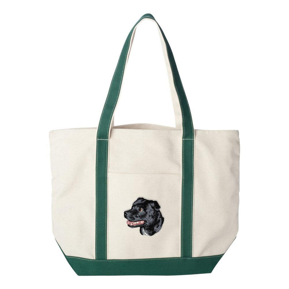 Embroidered Tote Bag Red  Staffordshire Bull Terrier D113