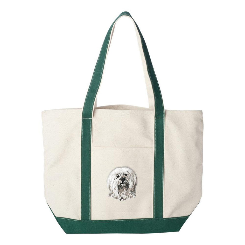 Embroidered Tote Bag Red  Tibetan Terrier DN391