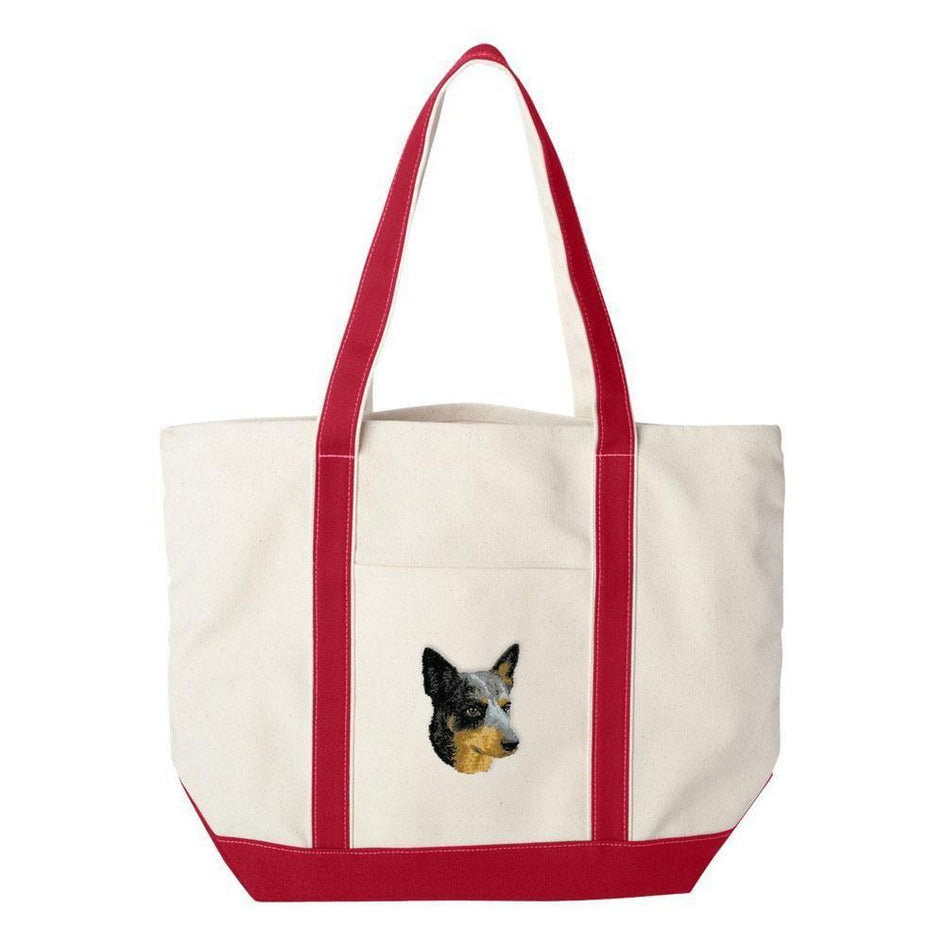 Embroidered Tote Bag Green  Australian Cattle Dog D99