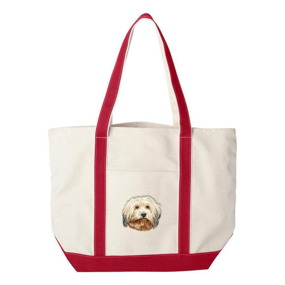 Embroidered Tote Bag Green  Havanese DV372