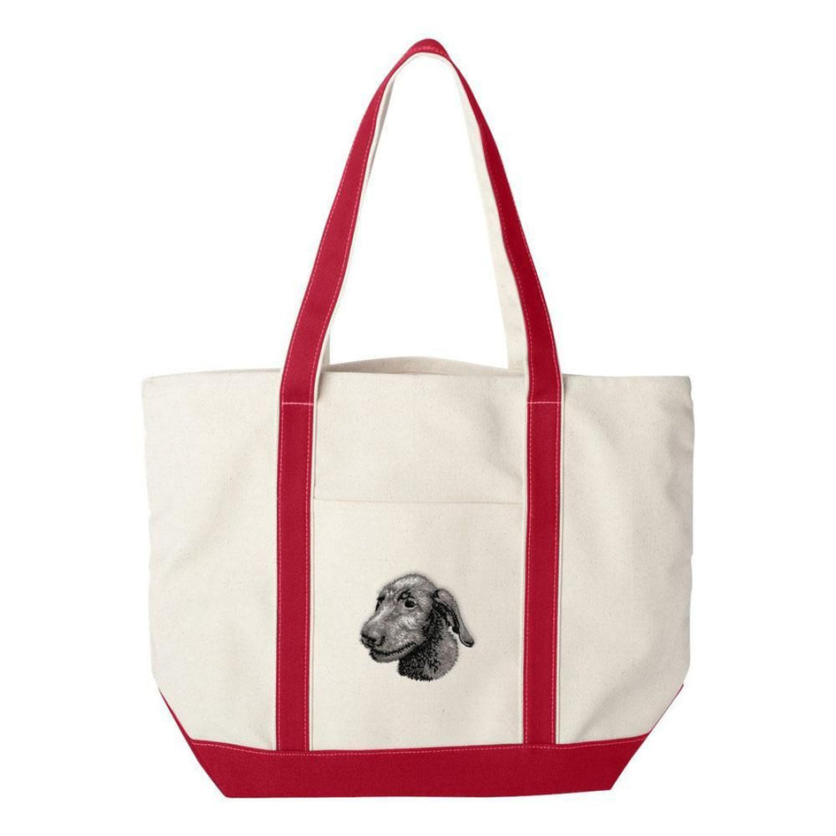 Embroidered Tote Bag Green  Irish Wolfhound D75