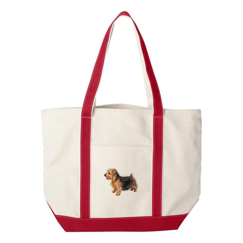 Embroidered Tote Bag Green  Norfolk Terrier DJ277