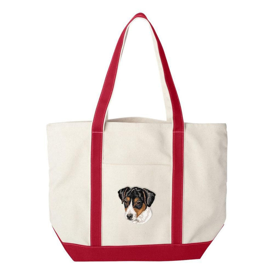 Embroidered Tote Bag Green  Parson Russell Terrier DV351