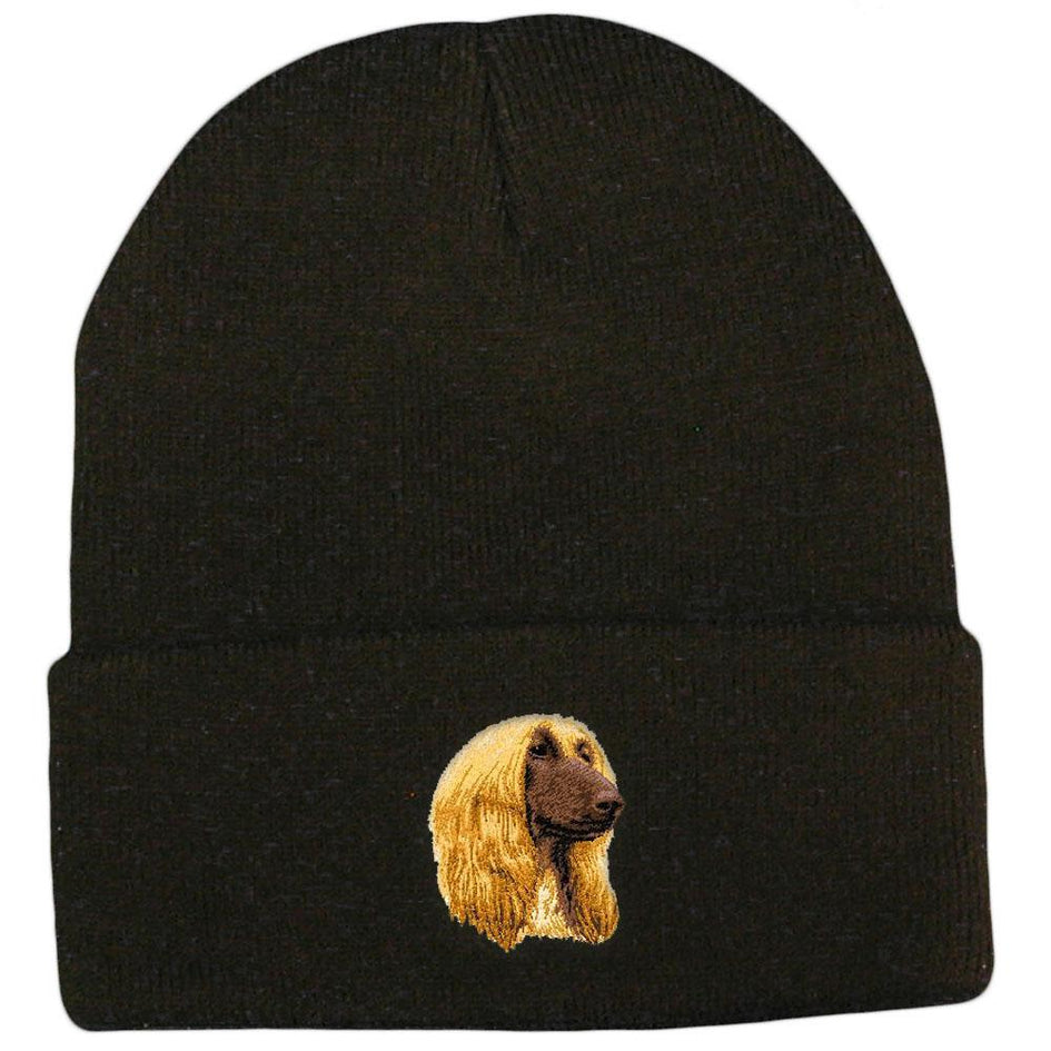 Embroidered Beanies Black  Afghan Hound D42