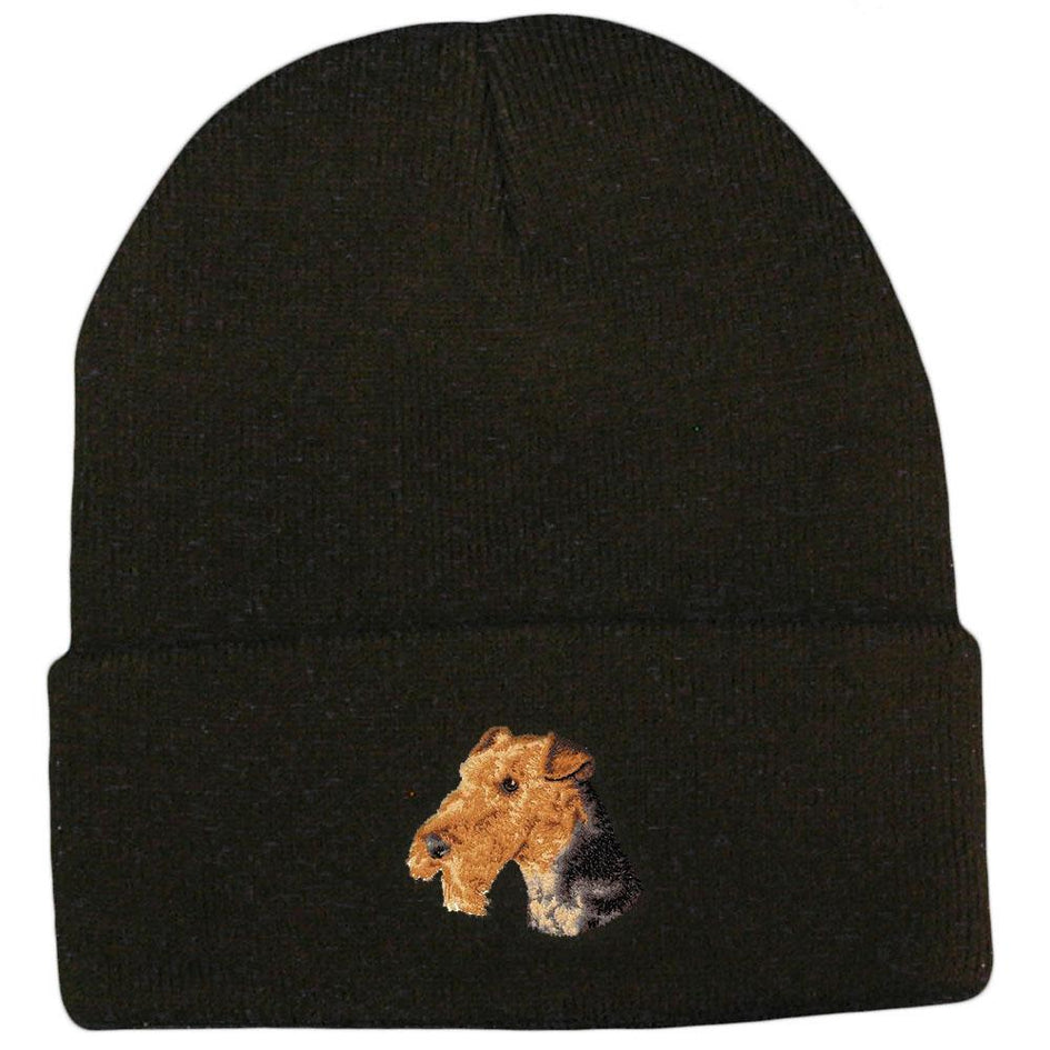 Embroidered Beanies Black  Airedale Terrier D67