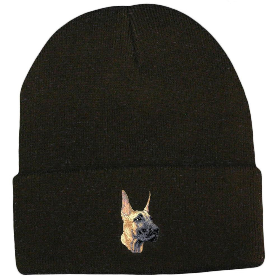 Embroidered Beanies Black  Great Dane D71
