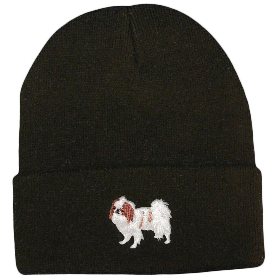 Embroidered Beanies Black  Japanese Chin DV213