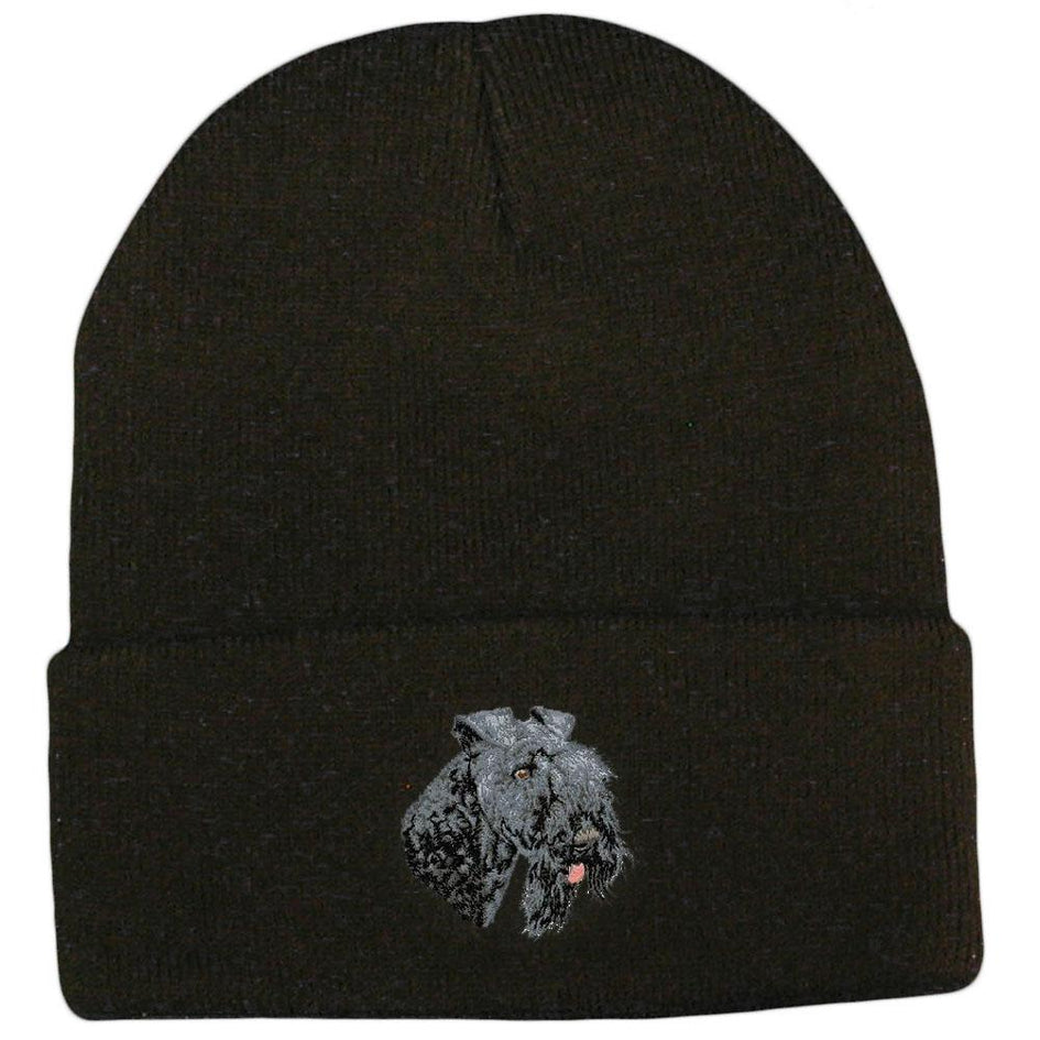 Embroidered Beanies Black  Kerry Blue Terrier D74