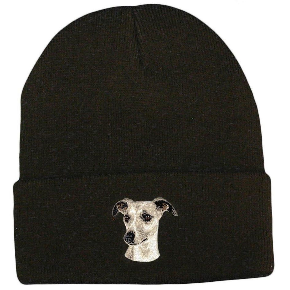 Embroidered Beanies Black  Whippet D65