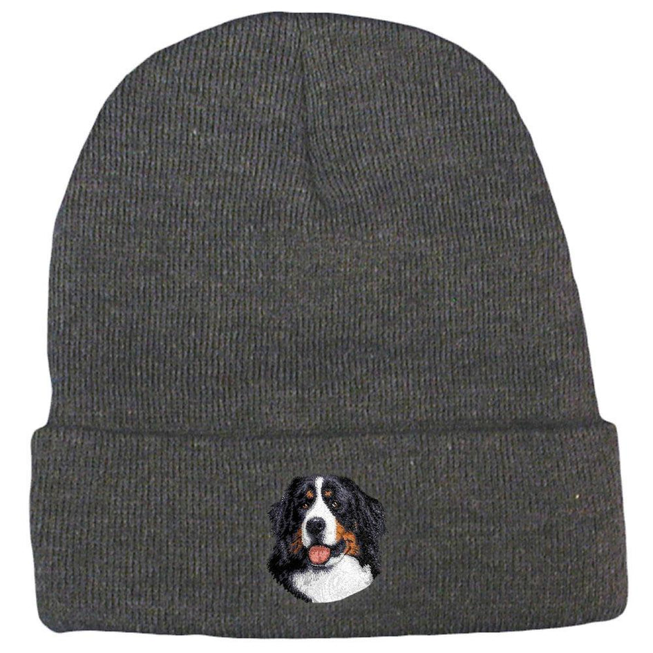 Embroidered Beanies Gray  Bernese Mountain Dog D13