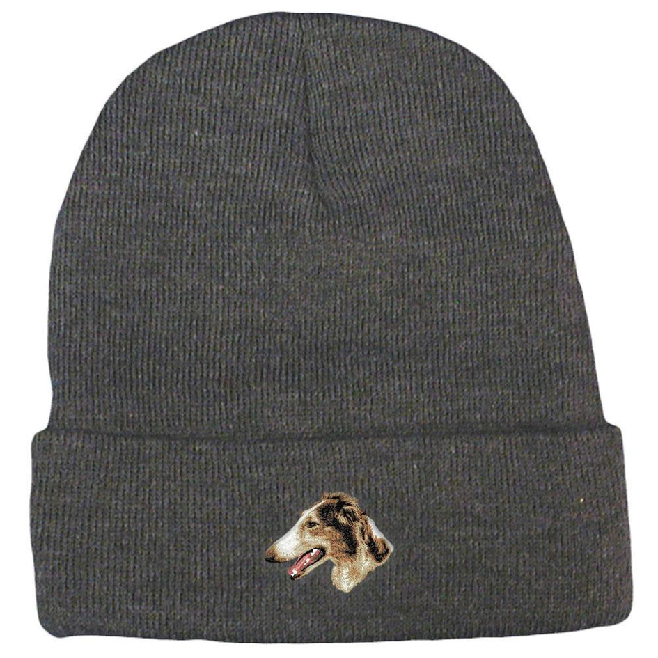 Embroidered Beanies Gray  Borzoi D43