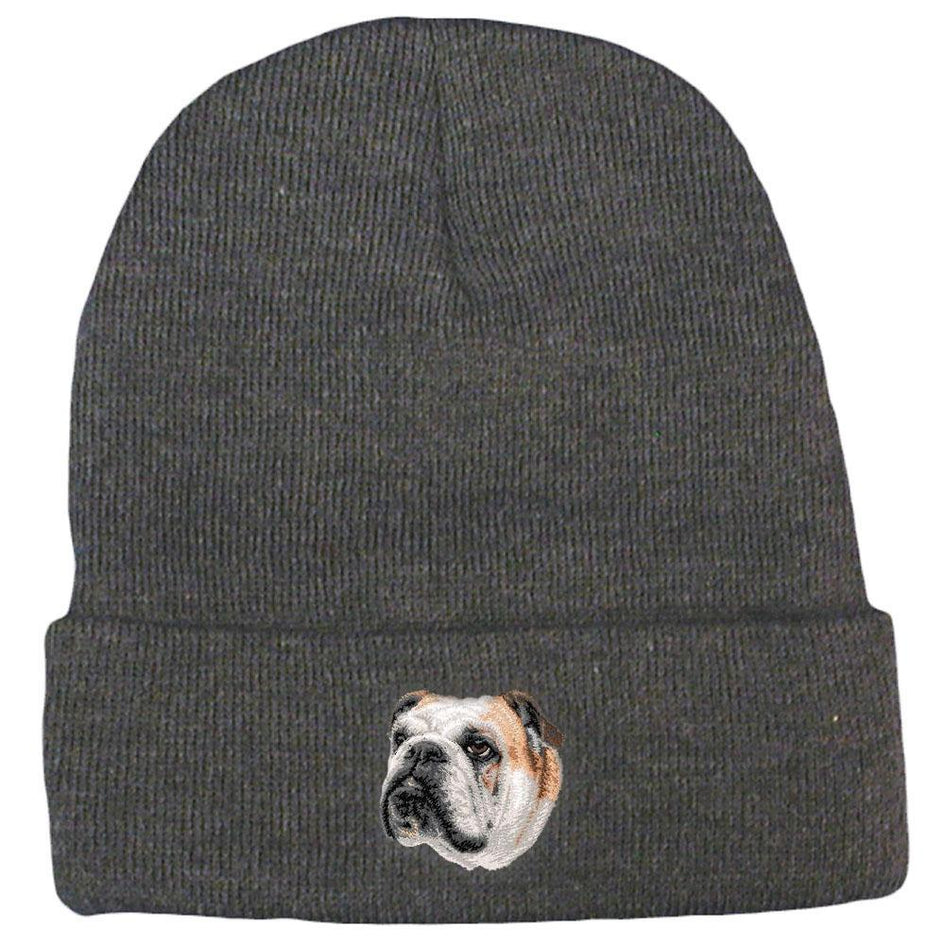 Embroidered Beanies Gray  Bulldog D59