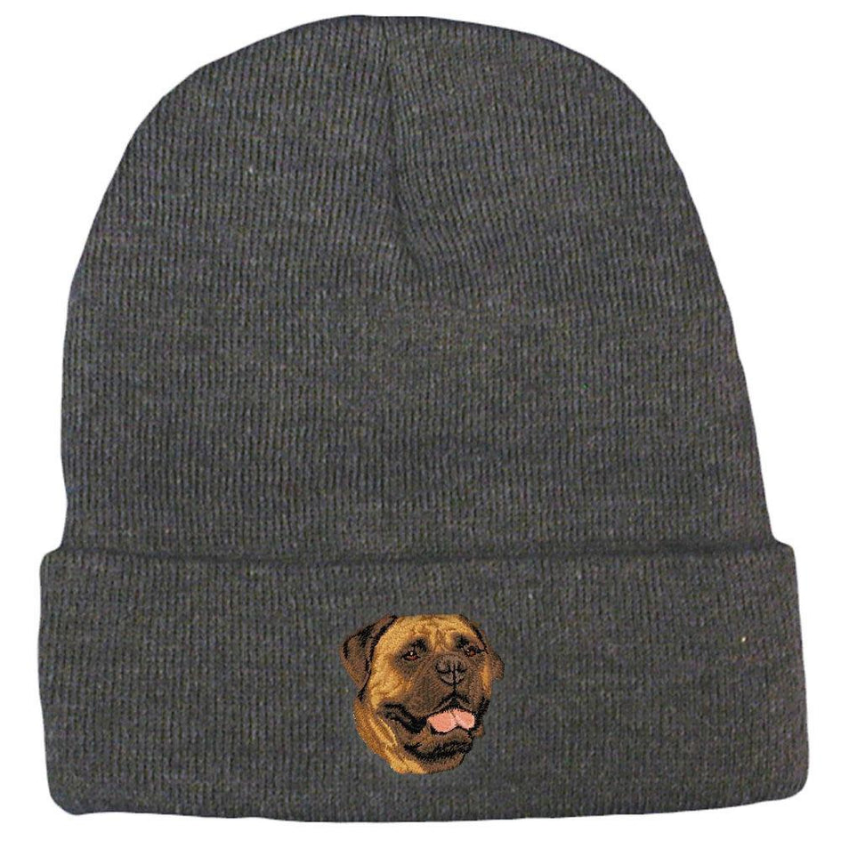 Embroidered Beanies Gray  Bullmastiff D56