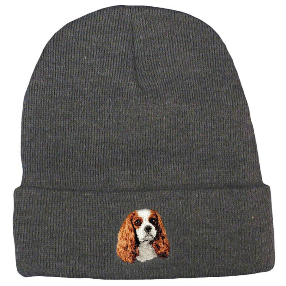 Embroidered Beanies Gray  Cavalier King Charles Spaniel D11