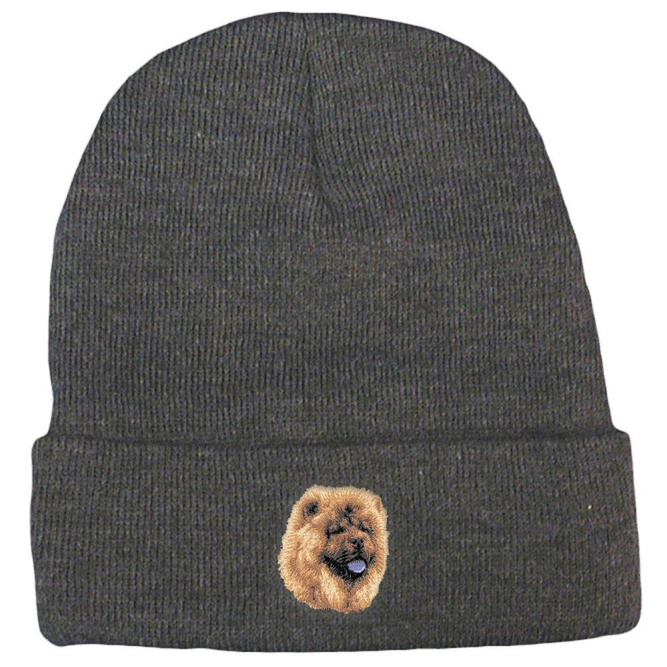 Embroidered Beanies Gray  Chow Chow D118