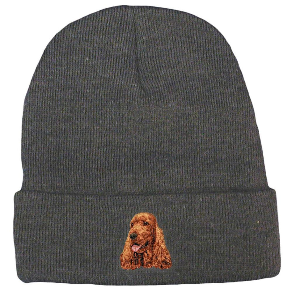 Embroidered Beanies Gray  English Cocker Spaniel D28