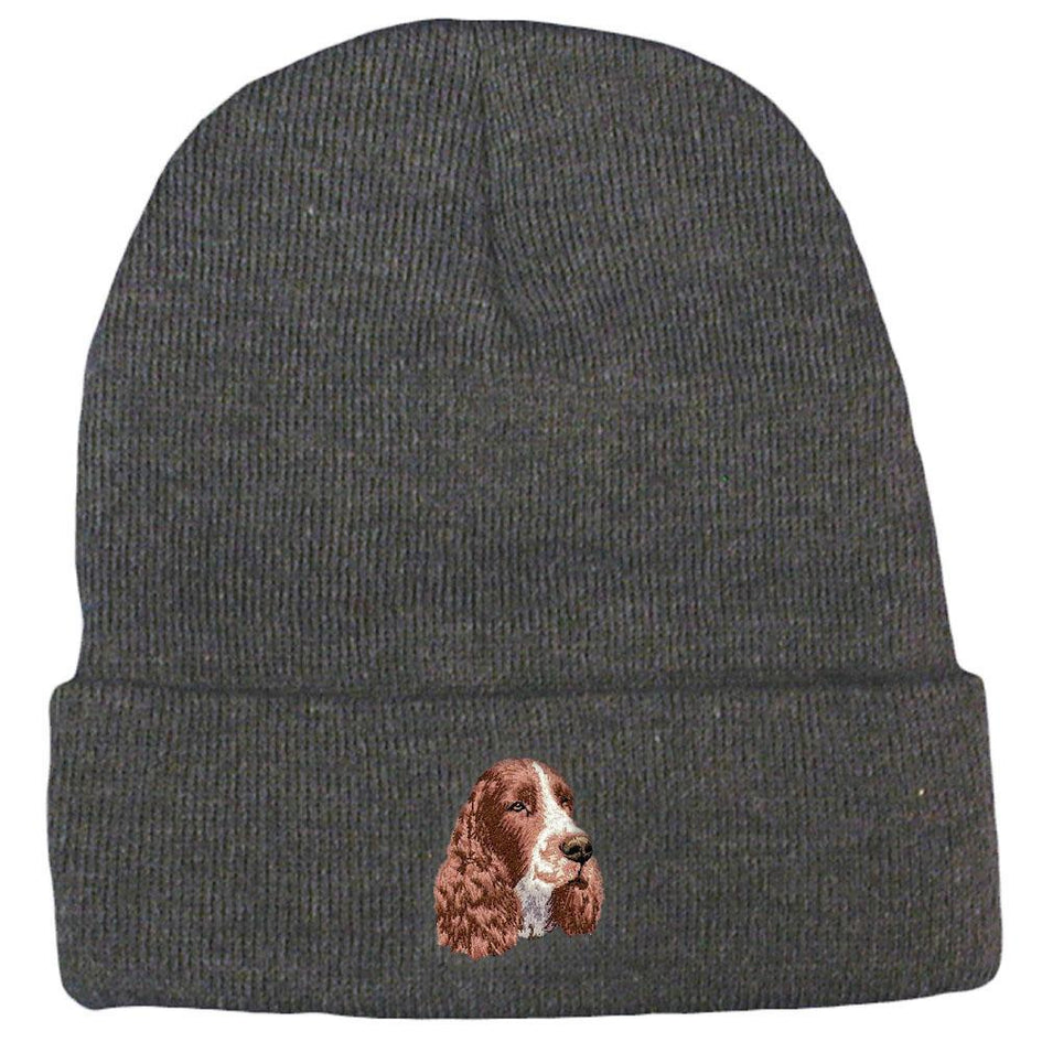 Embroidered Beanies Gray  English Springer Spaniel D130