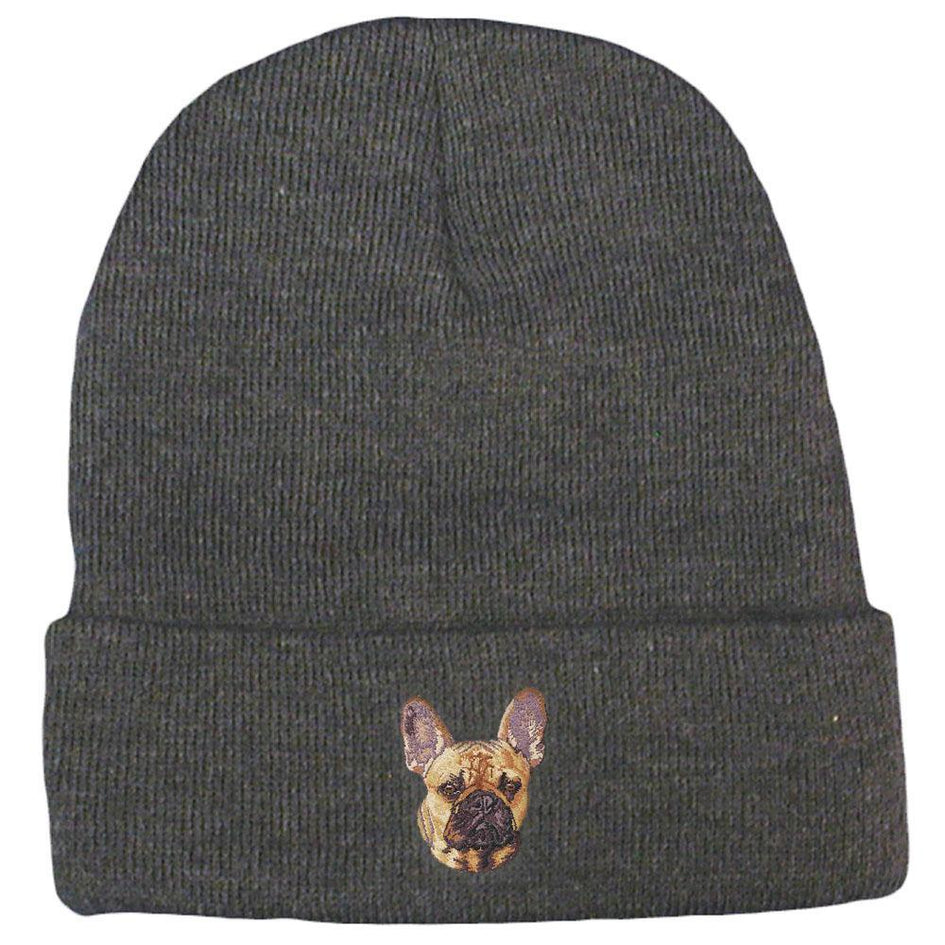 Embroidered Beanies Gray  French Bulldog DN333