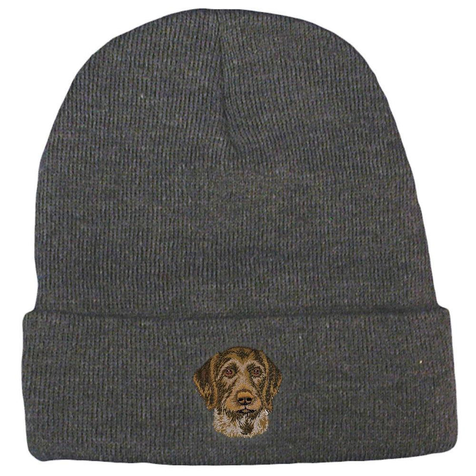 Embroidered Beanies Gray  German Wirehaired Pointer DV467