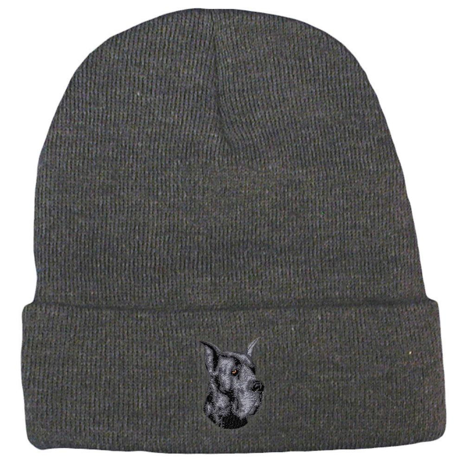 Embroidered Beanies Gray  Great Dane D10