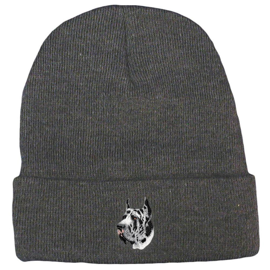 Embroidered Beanies Gray  Great Dane D66