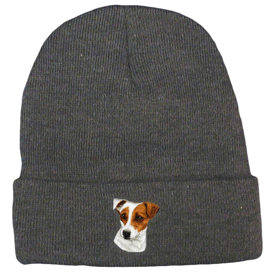 Embroidered Beanies Gray  Parson Russell Terrier D26