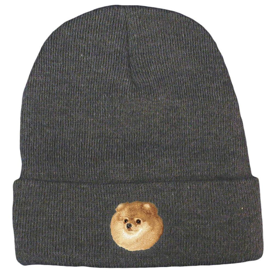 Embroidered Beanies Gray  Pomeranian D103