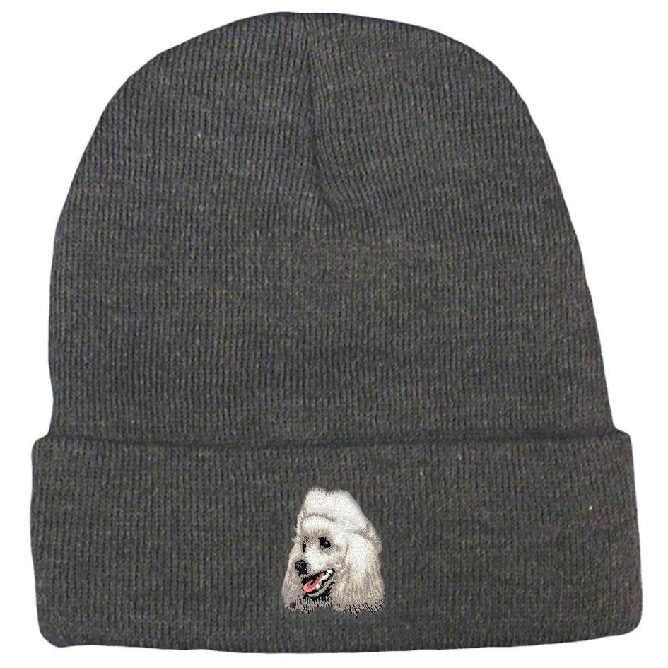 Embroidered Beanies Gray  Poodle D18