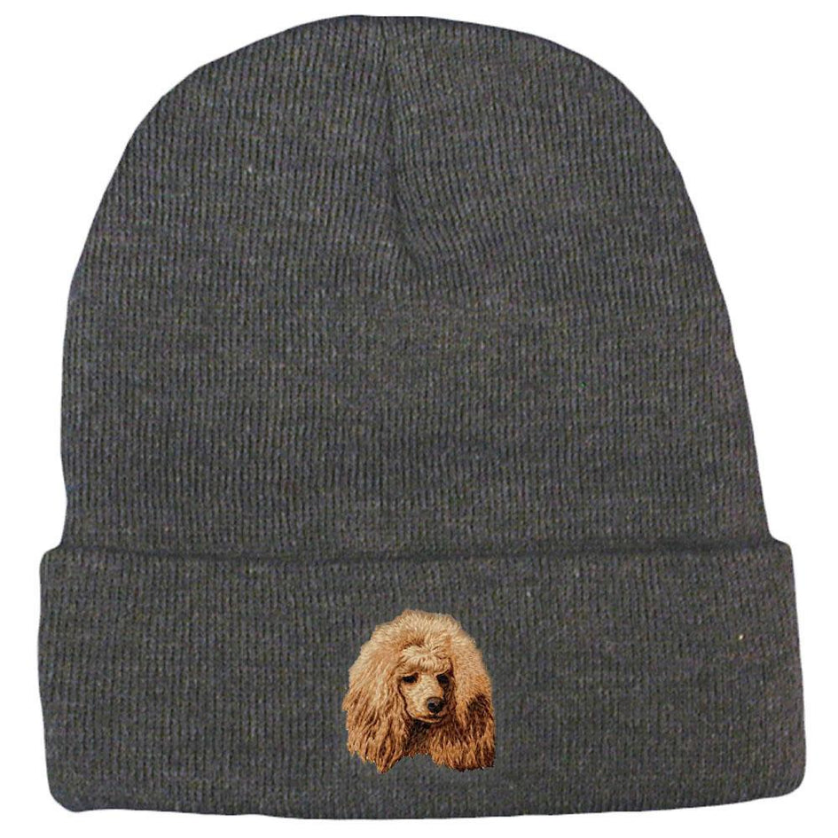 Embroidered Beanies Gray  Poodle DM449