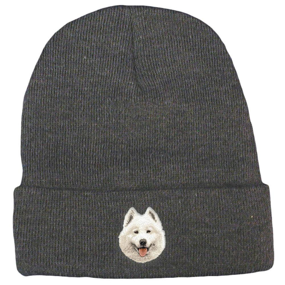 Embroidered Beanies Gray  Samoyed D62