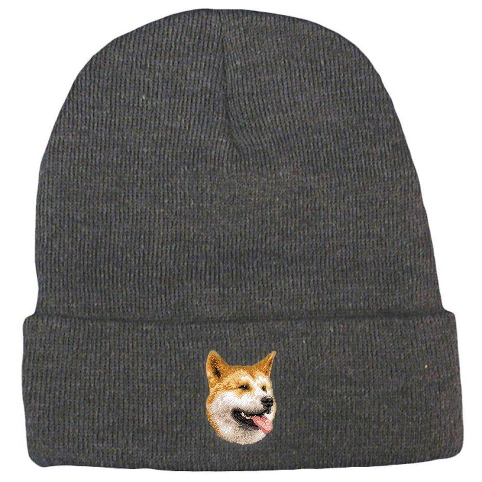 Embroidered Beanies Gray  Shiba Inu D91