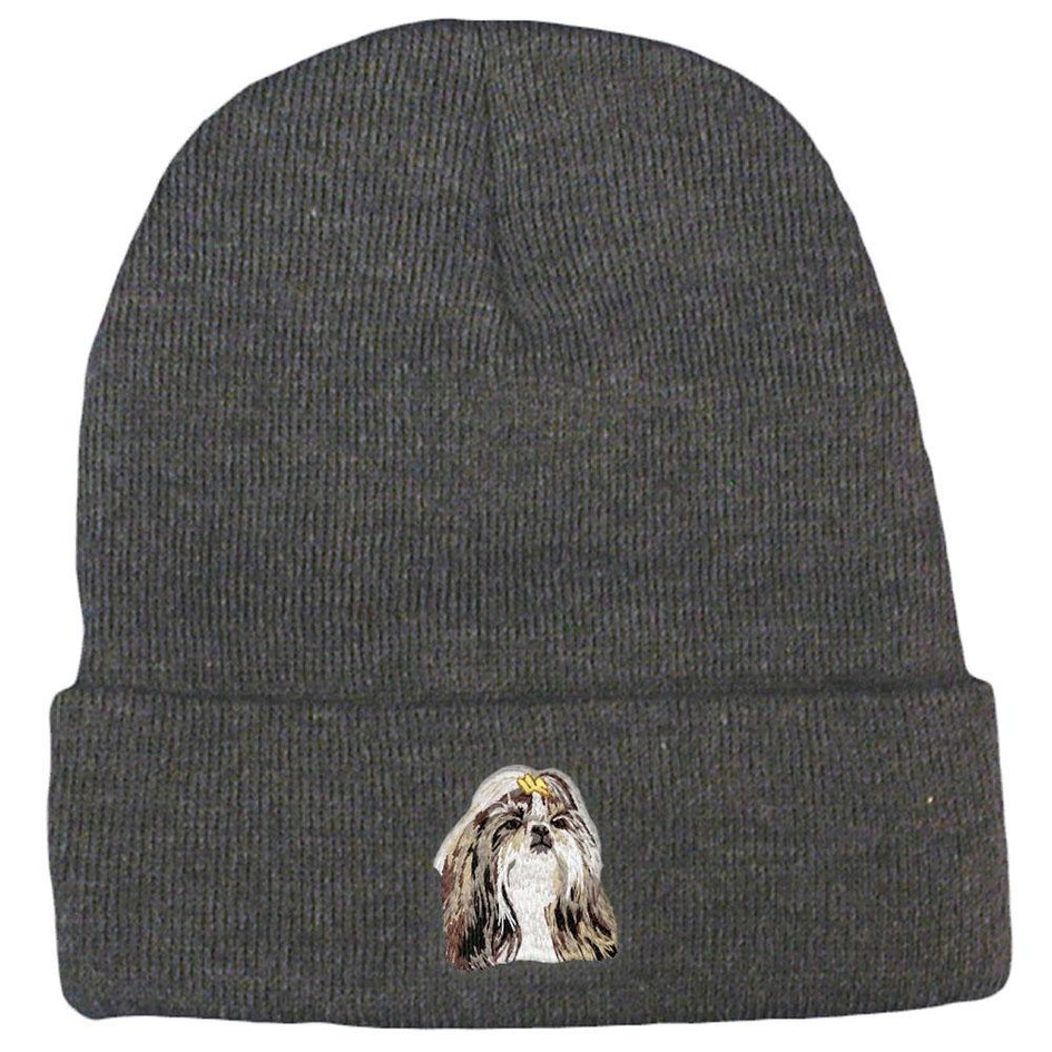 Embroidered Beanies Gray  Shih Tzu DN390