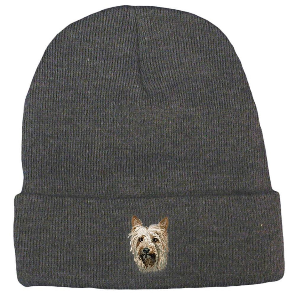 Embroidered Beanies Gray  Silky Terrier DM405