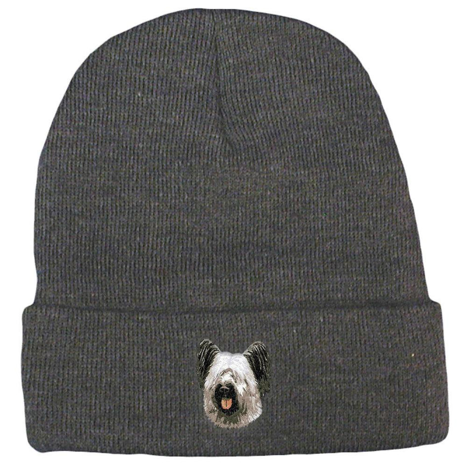 Embroidered Beanies Gray  Skye Terrier DN392